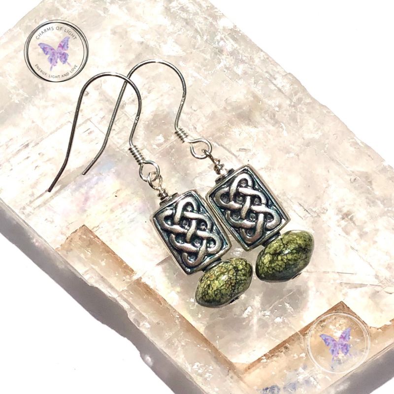 Silver Celtic Russian Serpentine Earrings